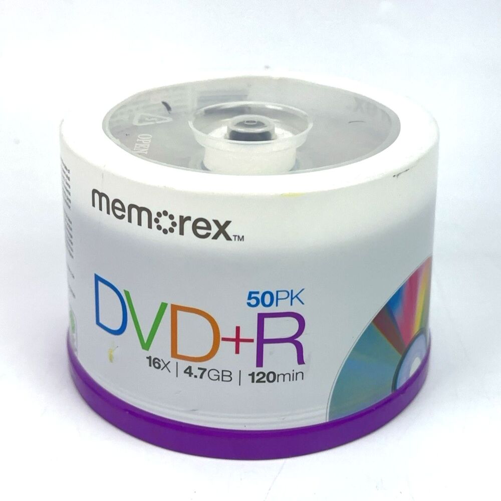 Memorex DVD+R 16x 4.7GB 120 min 50 Pk Spindle Blank Discs Media Disks -Brand New